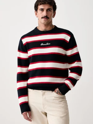 Guess Jeans sweter męski bawełniany granatowy