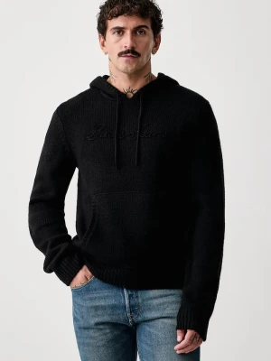 Guess Jeans sweter męski z dodatkiem wełny czarny