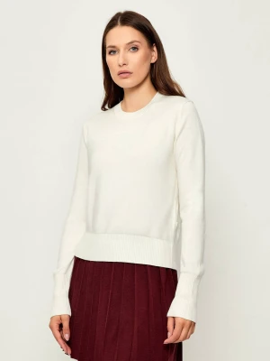 Guess Jeans Sweter | Regular Fit | z dodatkiem jedwabiu ecru