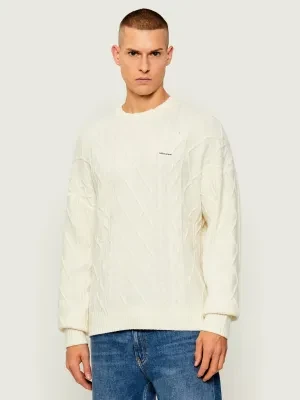 Guess Jeans Sweter | Relaxed fit | z dodatkiem wełny