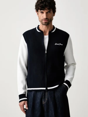 Guess Jeans sweter rozpinany męski granatowy