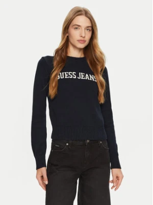 Guess Jeans Sweter W4BR10 Z3HM1 Niebieski Regular Fit