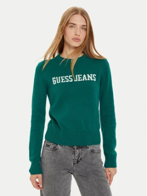 Guess Jeans Sweter W4BR10 Z3HM1 Zielony Regular Fit