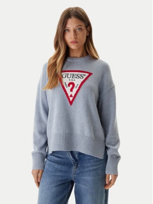 Guess Jeans Sweter W4BR12 Z3HM1 Niebieski Relaxed Fit