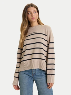 Guess Jeans Sweter W5BR03 Z3HM1 Beżowy Relaxed Fit