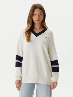 Guess Jeans Sweter W5BR10 Z0561 Écru Relaxed Fit