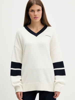 Guess Jeans sweter z dodatkiem wełny damski kolor beżowy W5BR10 Z0561