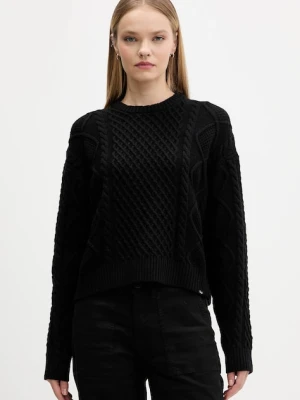 Guess Jeans sweter z dodatkiem wełny damski kolor czarny lekki W5BR09 Z0561