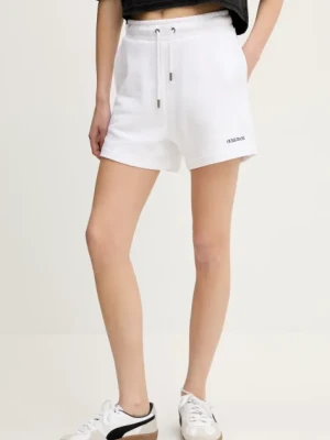 Guess Jeans szorty bawełniane damskie kolor biały gładkie high waist W5GD0O K68I4