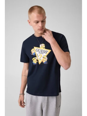 Guess Jeans T-Shirt 183589 Niebieski Classic Fit Granatowy