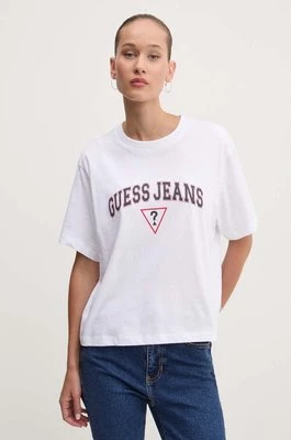 Guess Jeans t-shirt bawełniany damski kolor biały W4YI06 K8HM0