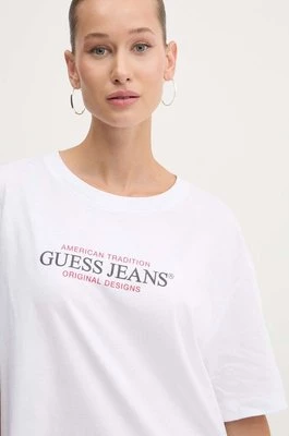 Guess Jeans t-shirt bawełniany damski kolor biały W4YI08 K8HM0