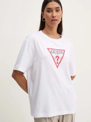 Guess Jeans t-shirt bawełniany damski kolor biały W4YI76 K8HM0