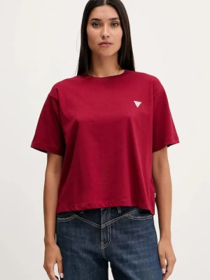 Guess Jeans t-shirt bawełniany damski kolor bordowy W4YI05 K8HM0