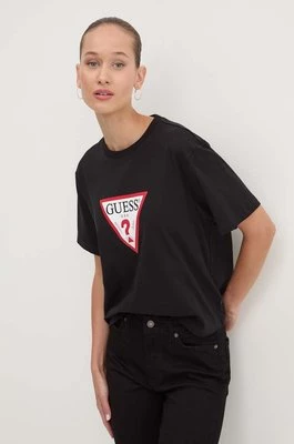 Guess Jeans t-shirt bawełniany damski kolor czarny W4YI73 K8HM0