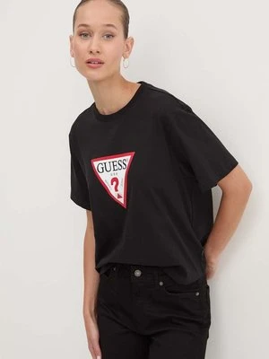 Guess Jeans t-shirt bawełniany damski kolor czarny W4YI73 K8HM0