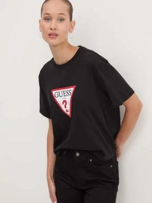 Guess Jeans t-shirt bawełniany damski kolor czarny W4YI73 K8HM0