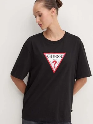 Guess Jeans t-shirt bawełniany damski kolor czarny W4YI76 K8HM0