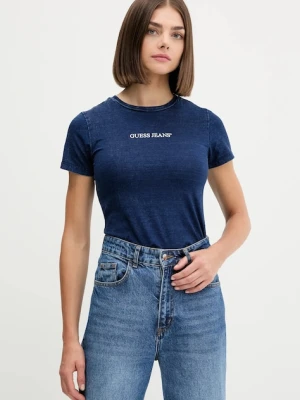 Guess Jeans t-shirt bawełniany damski kolor granatowy W5GI41 KCTL1