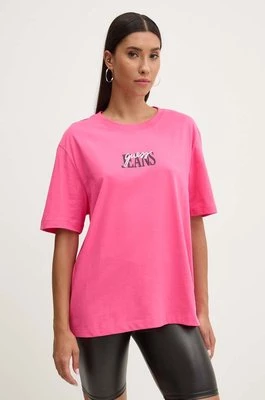 Guess Jeans t-shirt bawełniany damski kolor różowy W4YI07 K8HM0