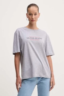 Guess Jeans t-shirt bawełniany damski kolor szary W4YI08 K8HM0