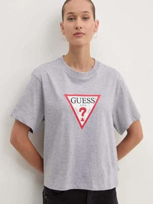 Guess Jeans t-shirt bawełniany damski kolor szary W4YI73 K8HM0