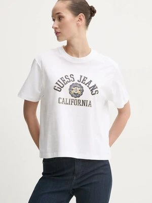 Guess Jeans t-shirt bawełniany damskie kolor biały W5RI43 K8HM0