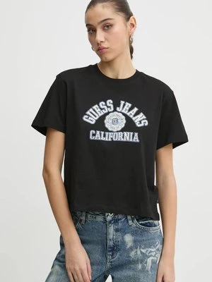 Guess Jeans t-shirt bawełniany damskie kolor czarny W5RI43 K8HM0