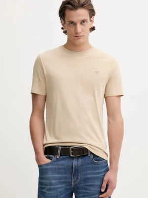 Guess Jeans t-shirt bawełniany męski kolor beżowy z nadrukiem M5BI42 K8HM0
