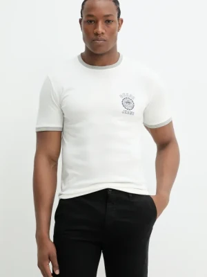 Guess Jeans t-shirt bawełniany męski kolor beżowy z nadrukiem M5GI57 KCTX1