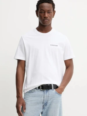 Guess Jeans t-shirt bawełniany męski kolor biały z nadrukiem M5BI78 K8FQ4