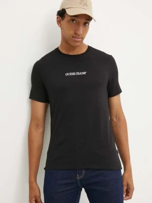 Guess Jeans t-shirt bawełniany męski kolor czarny z aplikacją M4YI52 K8HM0