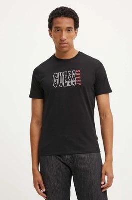 Guess Jeans t-shirt bawełniany męski kolor czarny z nadrukiem M4YI56 K8HM0