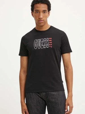 Guess Jeans t-shirt bawełniany męski kolor czarny z nadrukiem M4YI56 K8HM0