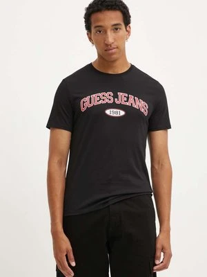 Guess Jeans t-shirt bawełniany męski kolor czarny z nadrukiem M4YI57 K8HM0