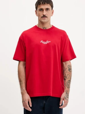 Guess Jeans t-shirt bawełniany męski kolor czerwony z aplikacją M5YI61 K8FQ4