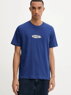 Guess Jeans t-shirt bawełniany męski kolor granatowy z aplikacją M5YI07 K8FQ4