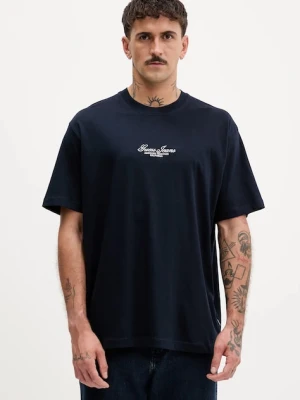 Guess Jeans t-shirt bawełniany męski kolor granatowy z aplikacją M5YI61 K8FQ4