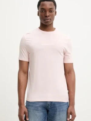 Guess Jeans t-shirt bawełniany męski kolor różowy z aplikacją M4YI52 K8HM0