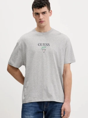 Guess Jeans t-shirt bawełniany męski kolor szary z nadrukiem M6RI45 K8HM0
