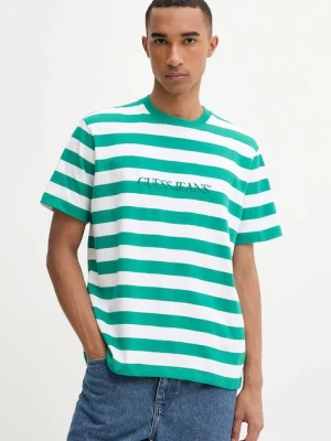 Guess Jeans t-shirt bawełniany męski kolor zielony wzorzysty M4YI84 K9XF1