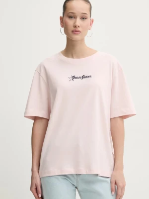 Guess Jeans t-shirt bawełniany różowy