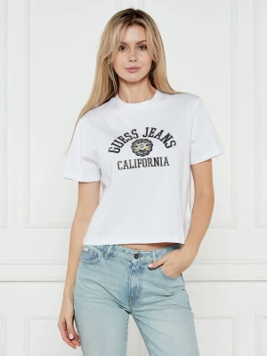Guess Jeans T-shirt | Cropped Fit biały