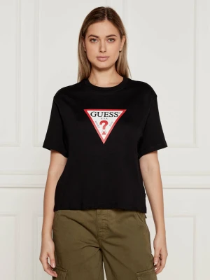 Guess Jeans T-shirt | Cropped Fit czarny