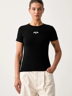 Guess Jeans T-shirt damski bawełniany z elastanem czarny