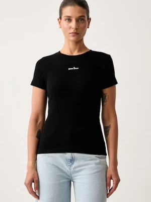 Guess Jeans T-shirt damski bawełniany z elastanem czarny