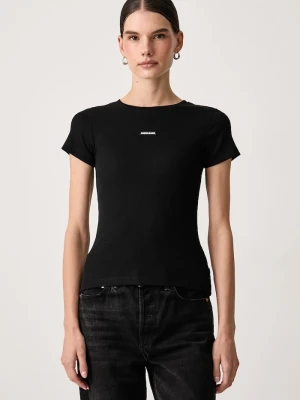 Guess Jeans T-shirt damski bawełniany z elastanem czarny