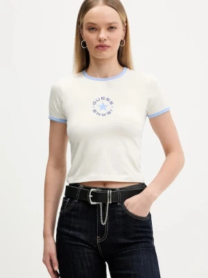 Guess Jeans t-shirt damski kolor beżowy W5BI17 J1314