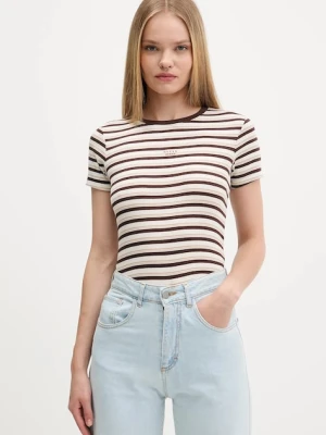 Guess Jeans t-shirt damski kolor beżowy W5BP52 KA0H1
