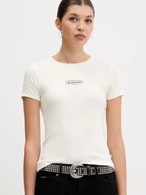 Guess Jeans t-shirt damski kolor beżowy W5YP37 KA0H1